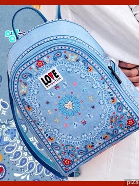 💙Brighton Blue Bandana Love Print Backpack - NWT